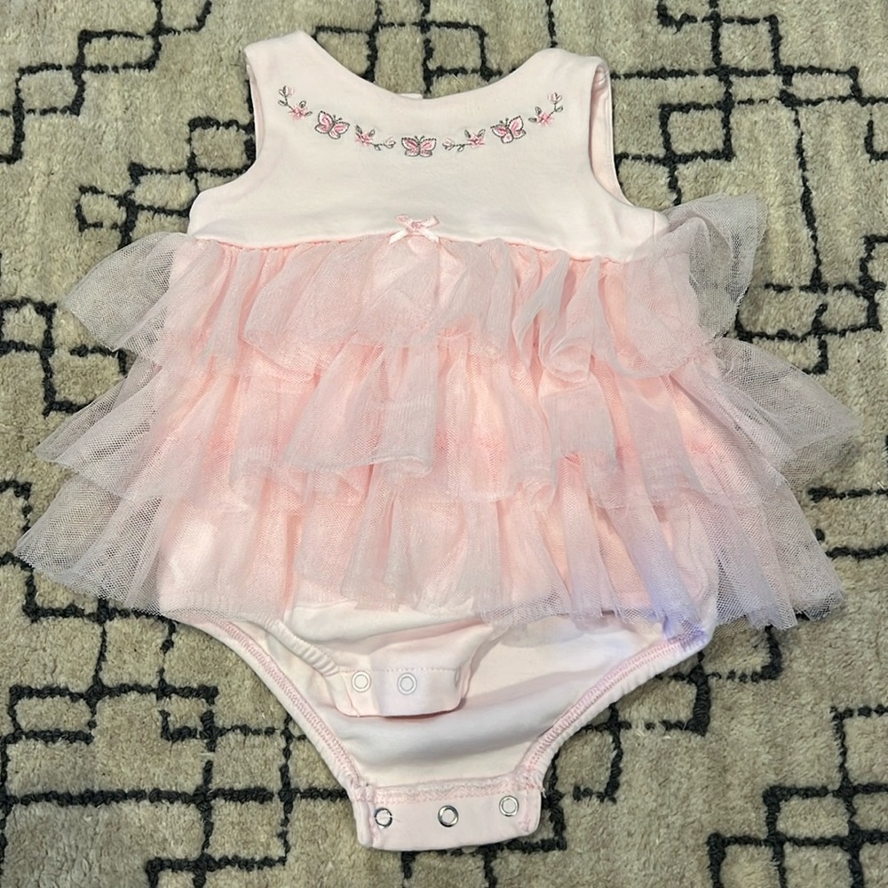 Little Me pink tutu onsie 6M